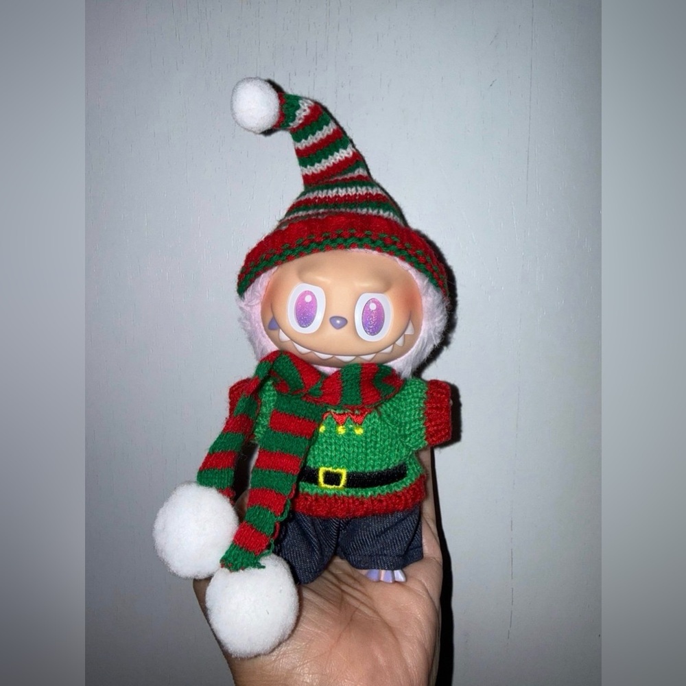 Labubu Holiday outfit- Christmas Elf outfit 4 pc set